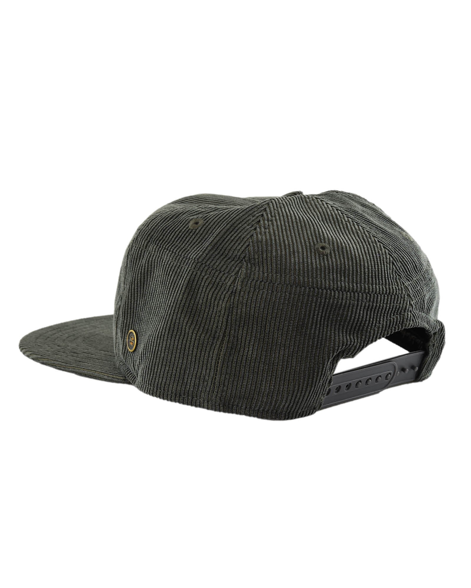 back view Kids grey corduroy snapback hat with embroidered koala on front, flat brim and classic snap fit – Fallenbrokenstreet kids cap.