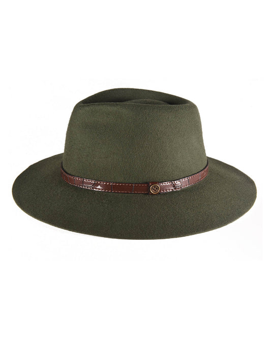 Kids Dingo Felt Hat – Forest Green, 53cm wool felt hat with cotton band and leather trim.
