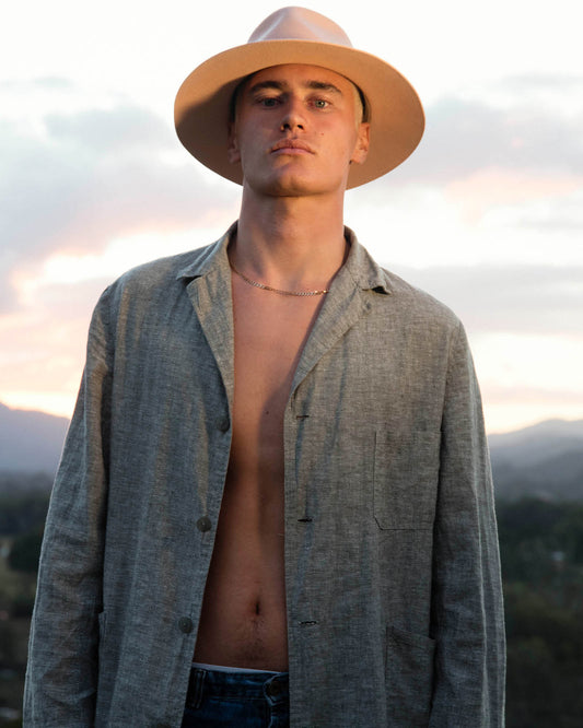 FallenBROKENstreet Dingo Felt Hat – Peach, unisex wool felt hat with cotton inner band.