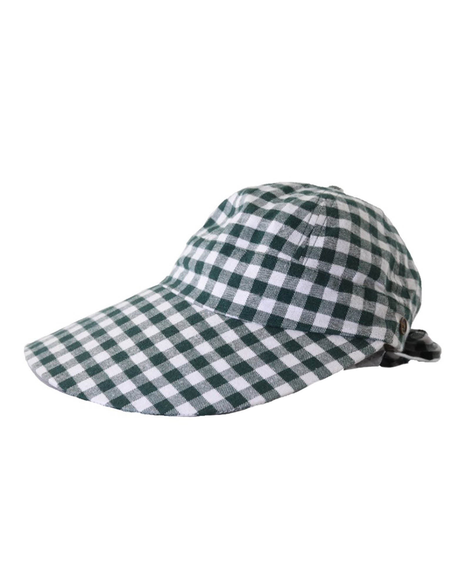 Half Court Cap Green Gingham Cotton Fallen Broken Street
