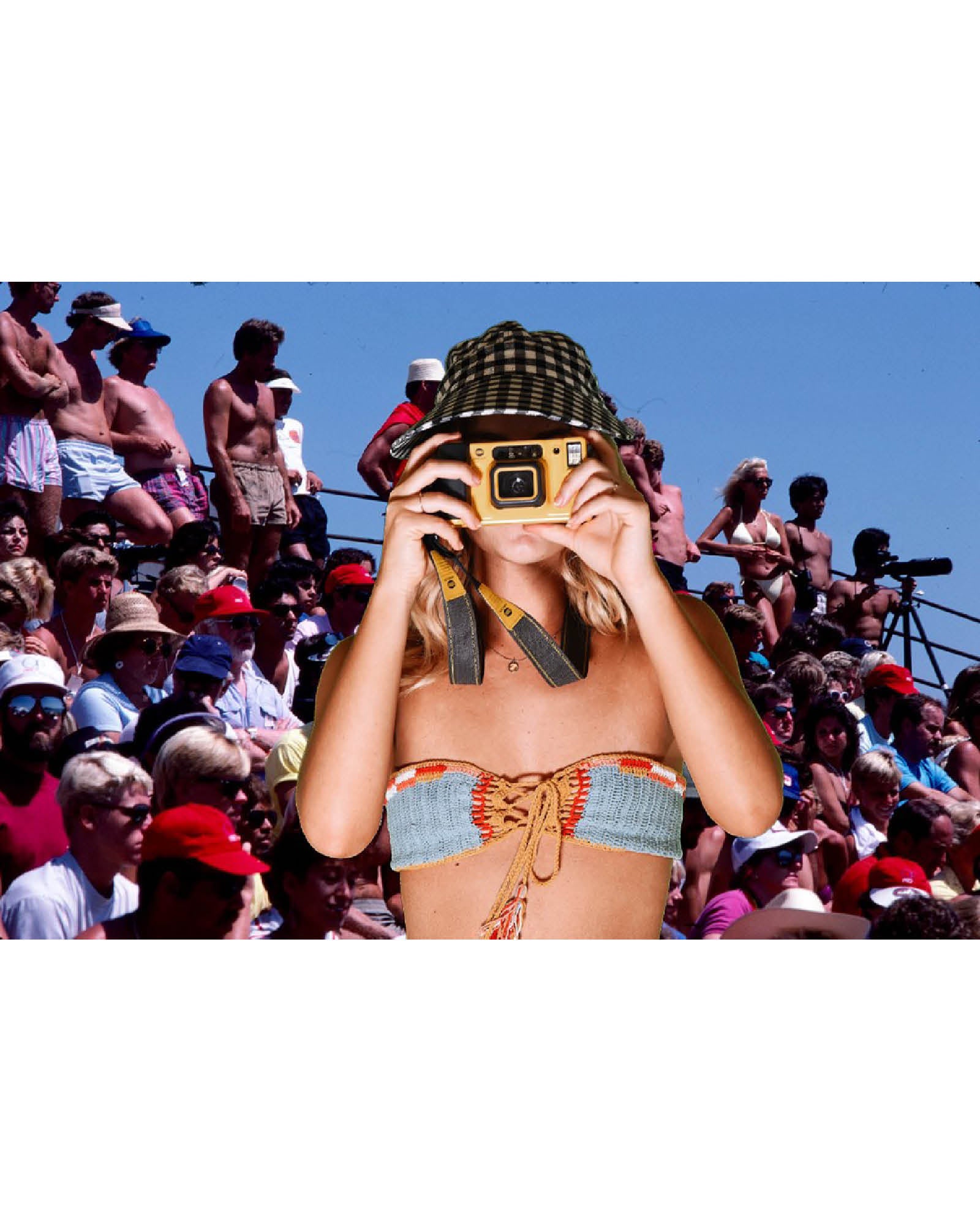 Green Half Court Cap, cotton gingham adjustable cap with cotton band and bow detail.