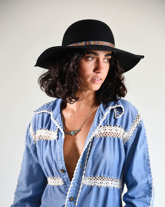 The Little Hippie Floppy Felt Hat - Black