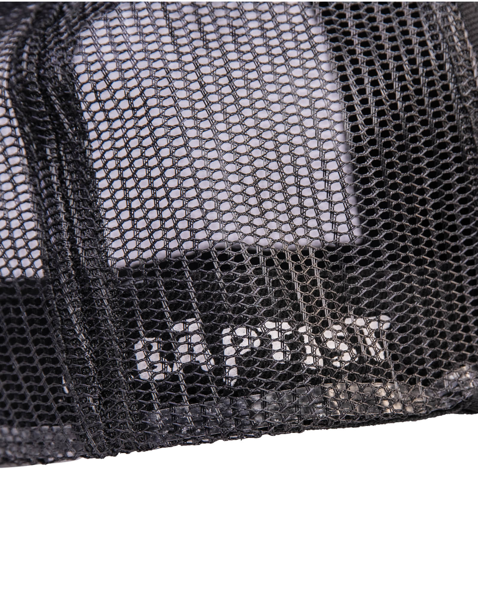Marty Baptist signature detail printed on black mesh