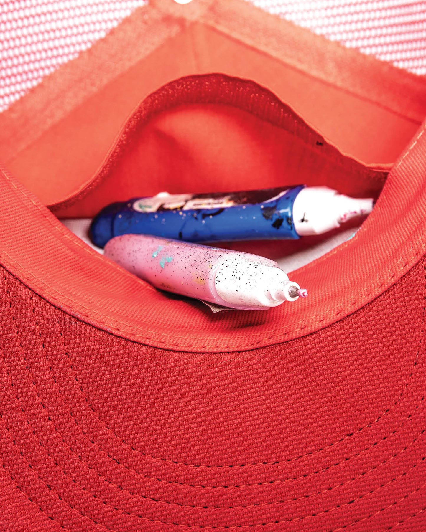 Hidden stash pocket inside Strum Cap with custom-printed lining – FallenBROKENstreet and Marty Baptist collab