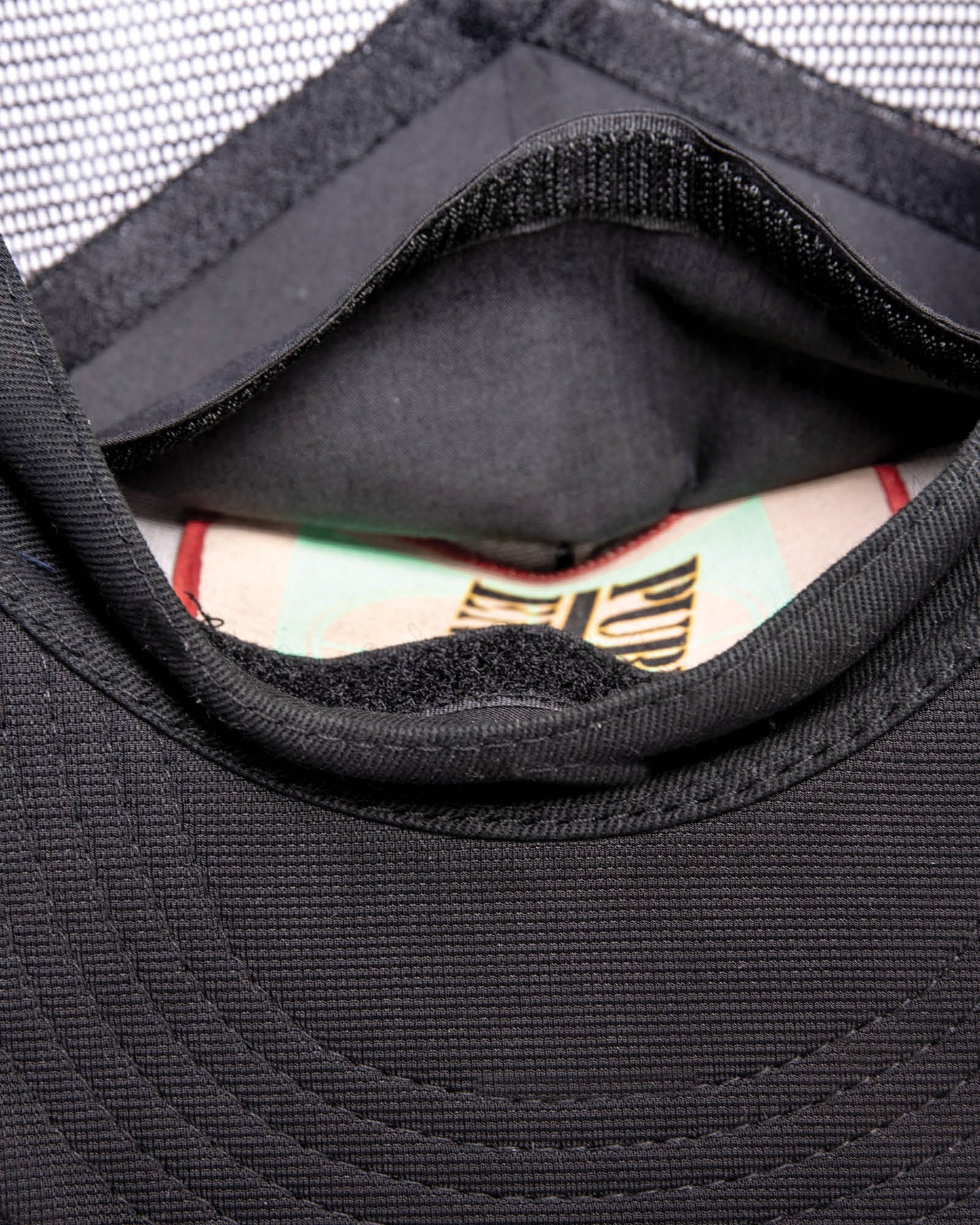 Interior stash pocket inside Marty Baptist x FallenBROKENstreet black cap