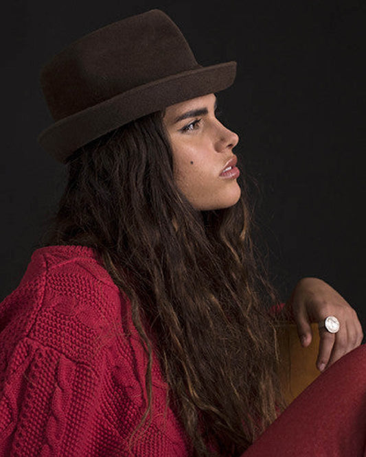 Chapéu de feltro da Sra. Jones - Chocolate