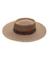 Wide brim straw hat with flat crown and hand-painted leather band – The Wanderer by Fallenbrokenstreet.