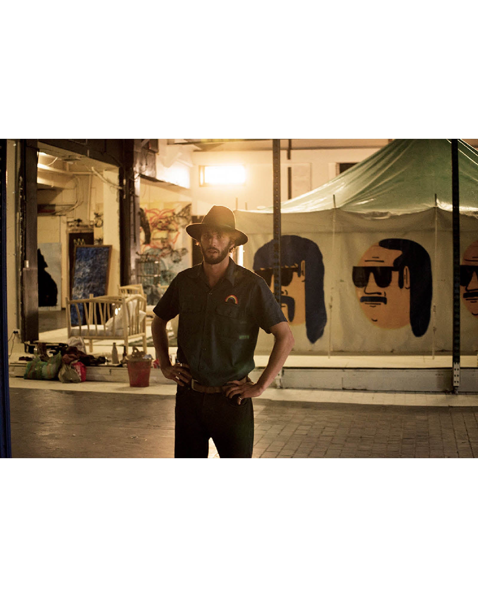 FallenBROKENstreet Crushable Ratatat Hat in mottled black felt. Travel-ready design with flexible shape, leather trim, and signature branded detail.