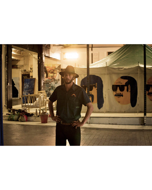 FallenBROKENstreet Crushable Ratatat Hat in mottled black felt. Travel-ready design with flexible shape, leather trim, and signature branded detail.