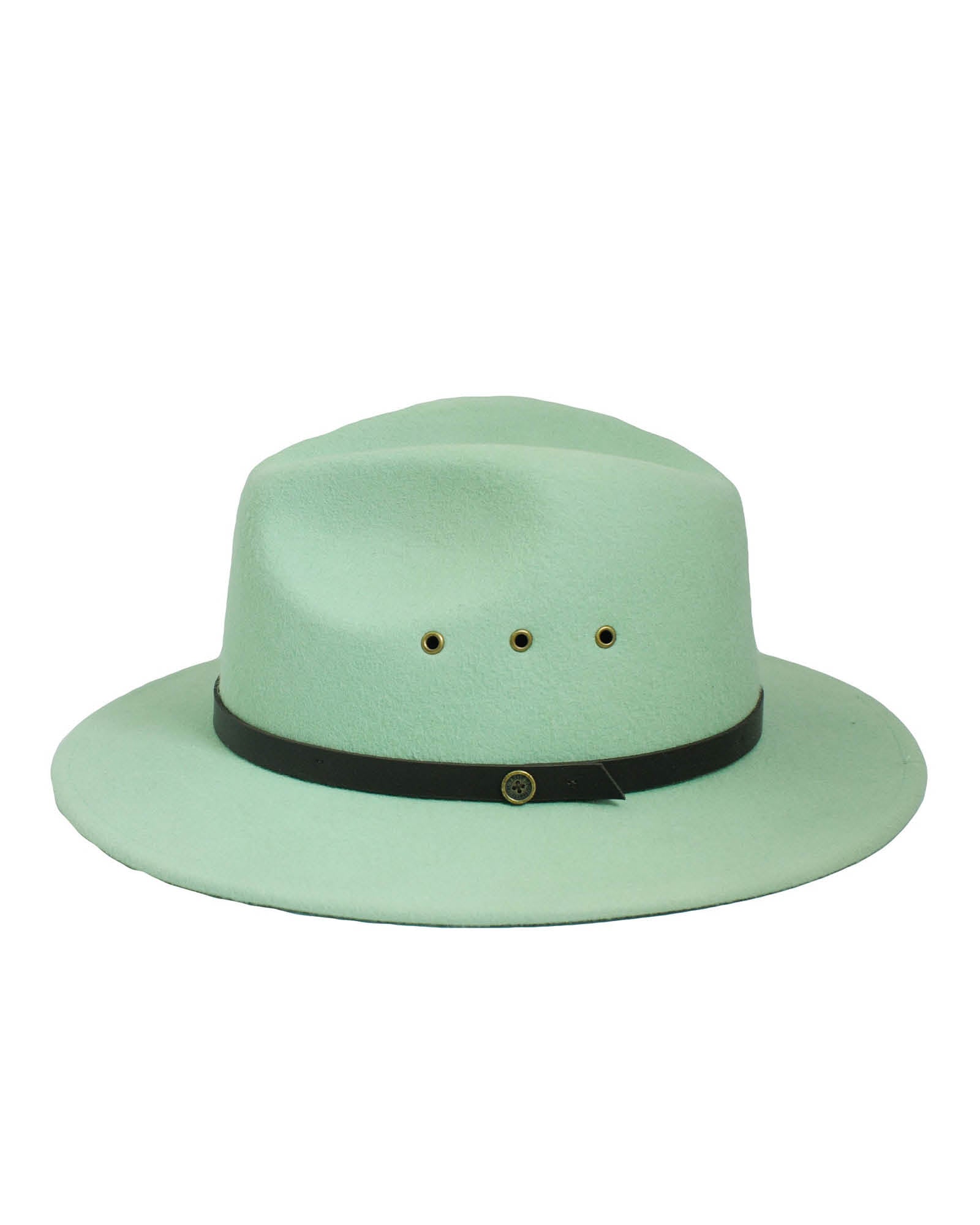 Ratatat Felt Hat Mint, 100% Australian wool felt fedora with leather band and UPF 50+.