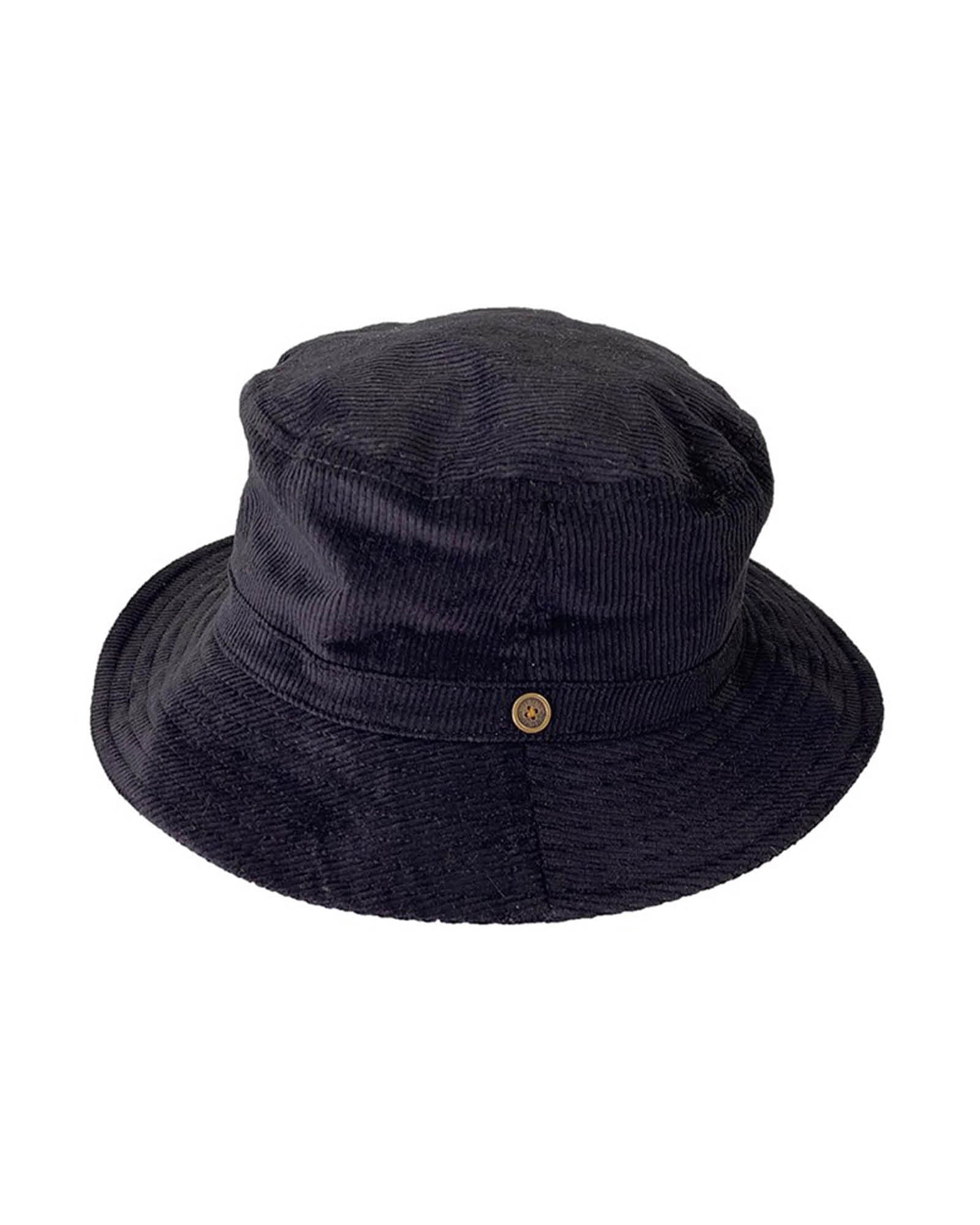 Saturday Bucket Hat Black, cotton chenille wide brim hat with UPF 50+ protection.