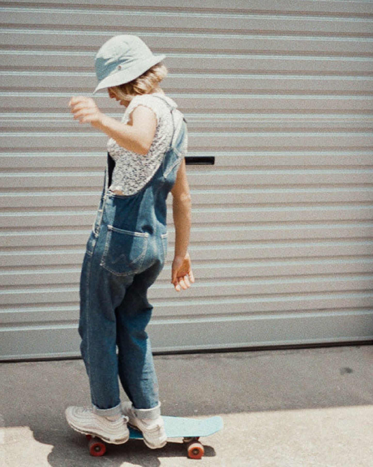 Blue Corduroy Saturday Bucket Hat, breathable cotton hat with wide brim and cotton inner band.