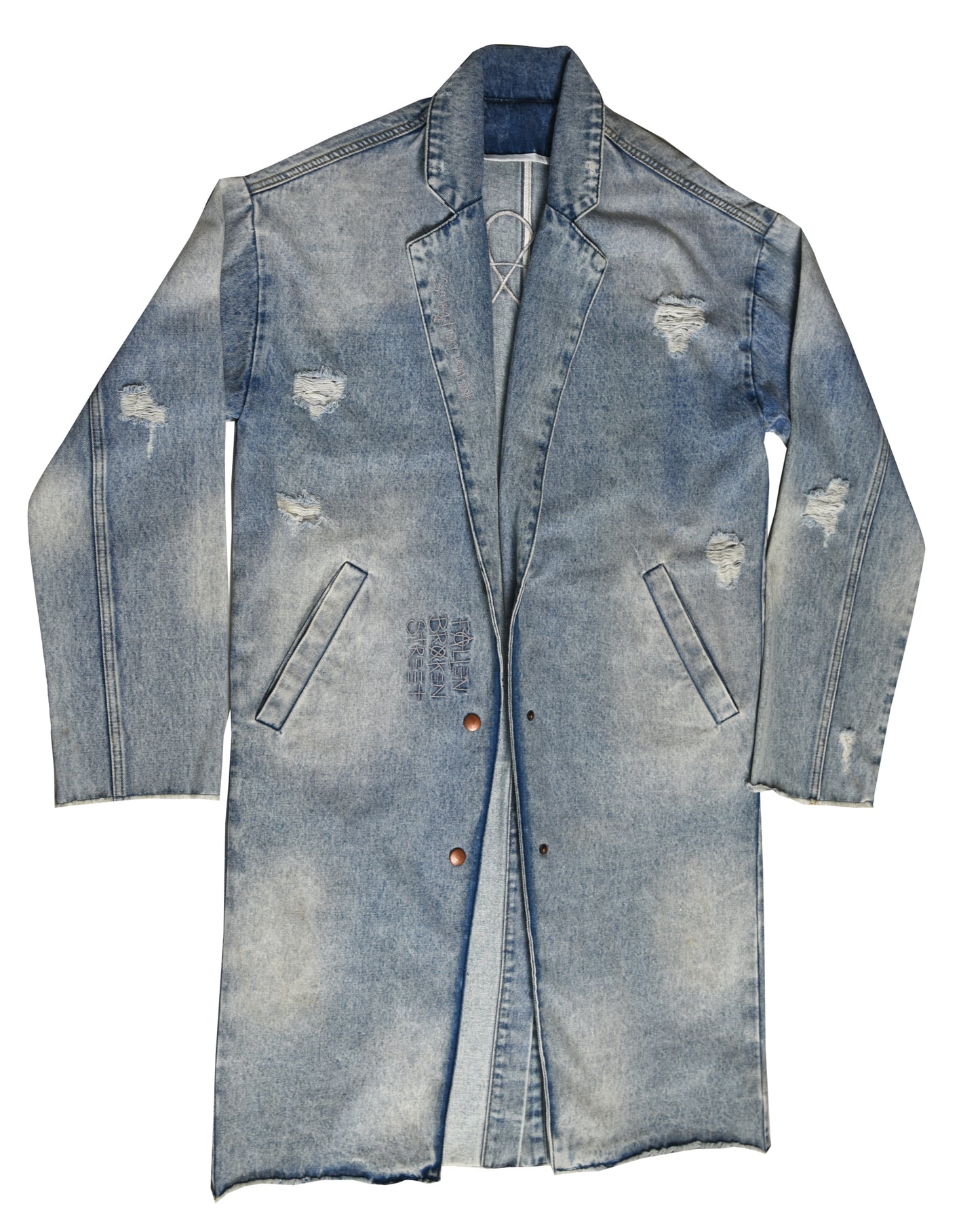 Love Anarchy Denim Trench Coat by fallen BROKEN street