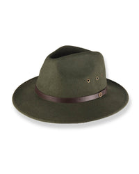 Forest Green Wool felt Hat by fallenbrokenstreet