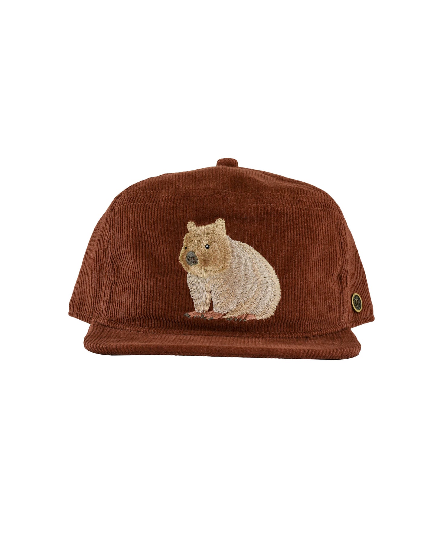 The Stash Cap – Wombat Embroidery – Corduroy Brown Snapback Hat