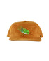Front view of mustard corduroy Stash Cap with cicada embroidery by Fallenbrokenstreet