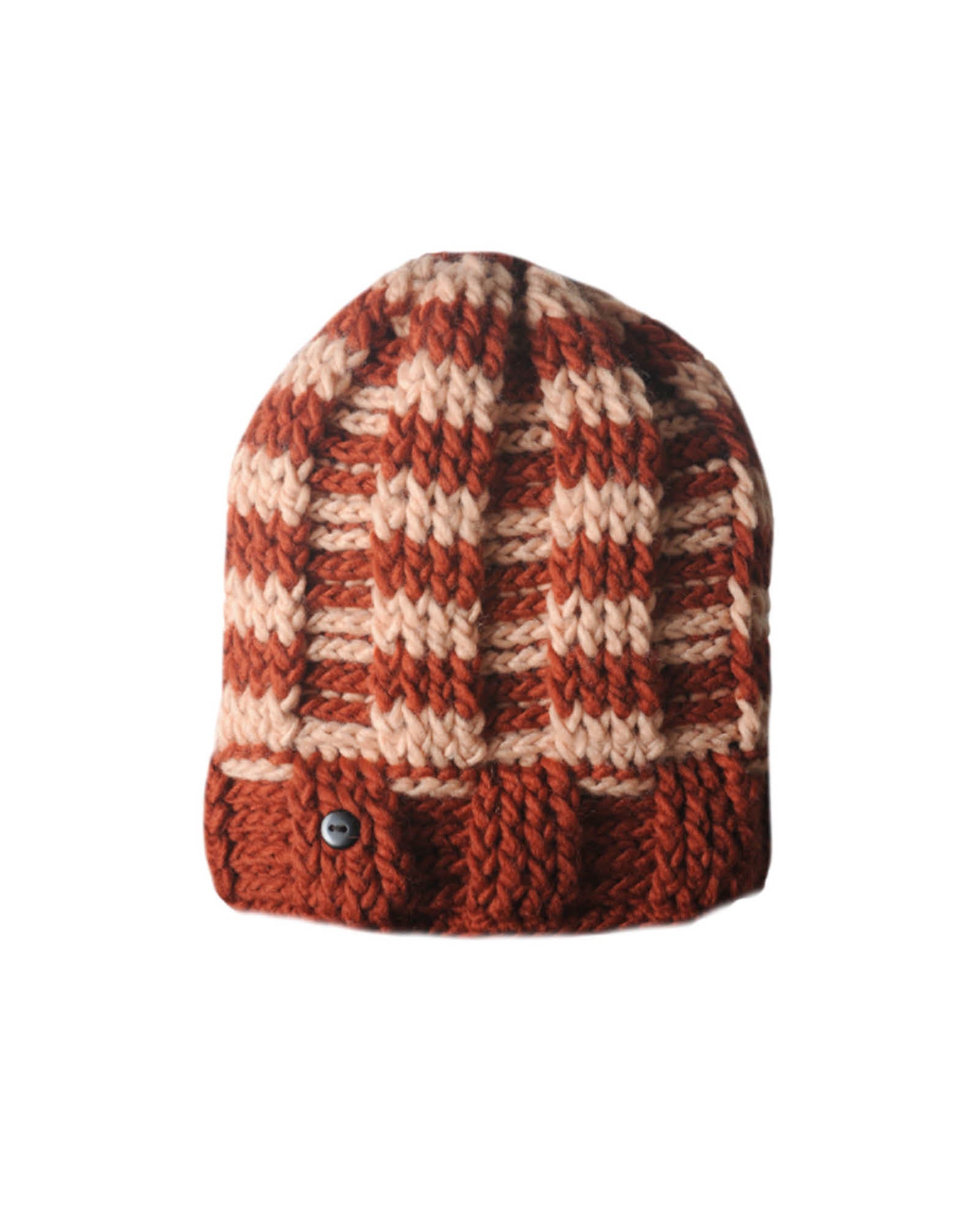 The Transcend Stripe Beanie - Maroon and Beige