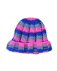The Transcend Beanie - KIDS - Pink/Blue/Grey Stripes - fallenBROKENstreet