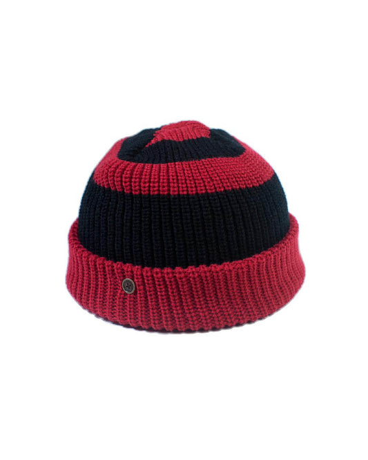 FallenBROKENstreet Wally Beanie – Red/Black, unisex knit beanie.