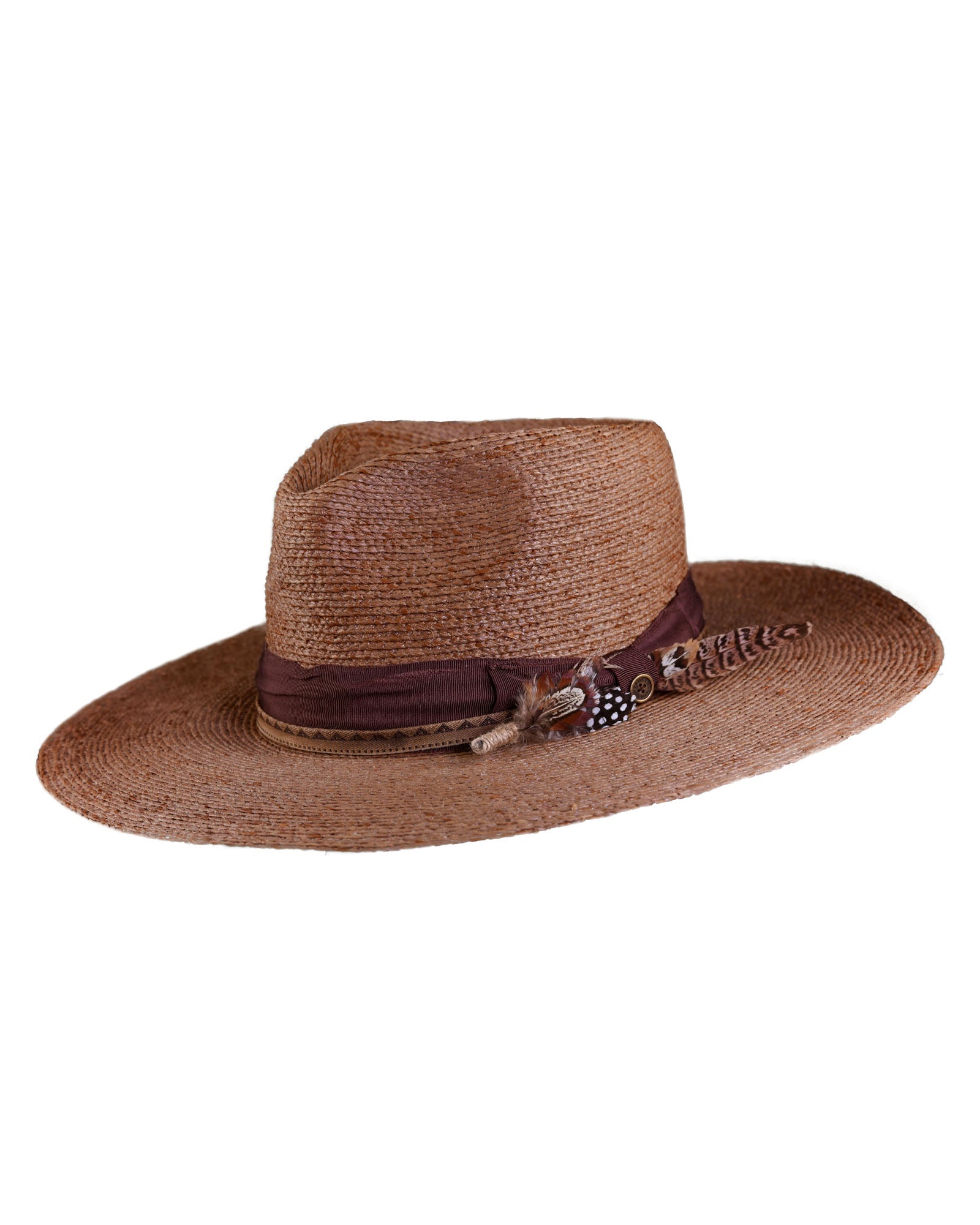 The Evermore – Vintage Straw Hat with Feather Wide Brim