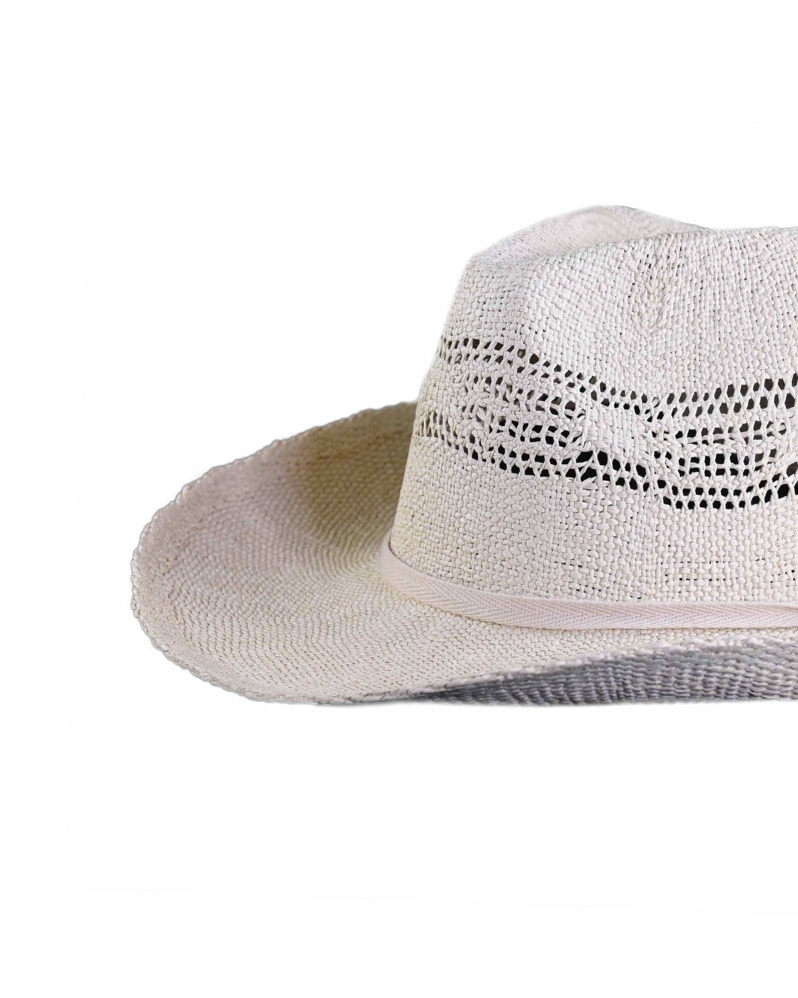 Close-up side view of The Lover Straw Hat in Natural, showcasing the intricate straw weave, internal banding, and vintage-inspired silhouette. This sun-ready design delivers comfort and effortless summer elegance, perfect for festival styling or slow days in the wild.