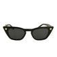 Dope Lemon sunglasses front view with black acetate frame and grey lenses.