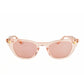 Clear pink Dope Lemon sunglasses front-facing on white, showing soft rose-tinted lenses.