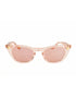 Clear pink Dope Lemon sunglasses front-facing on white, showing soft rose-tinted lenses.
