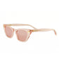 Side view of Dope Lemon clear pink sunglasses showing temple detail and pink lens tint.

