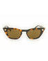 Dope Lemon tortoise shell sunglasses front view with crown logo and brown polarised lenses.