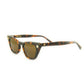Tortoise shell Dope Lemon sunglasses side profile showing gold temple detailing and crown logo.