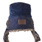 FallenBROKENstreet Aviator Hat – Navy Corduroy. Kids trapper style with soft fur lining, buckle closure, and signature button detail. UPF 50+ protection for winter and travel.