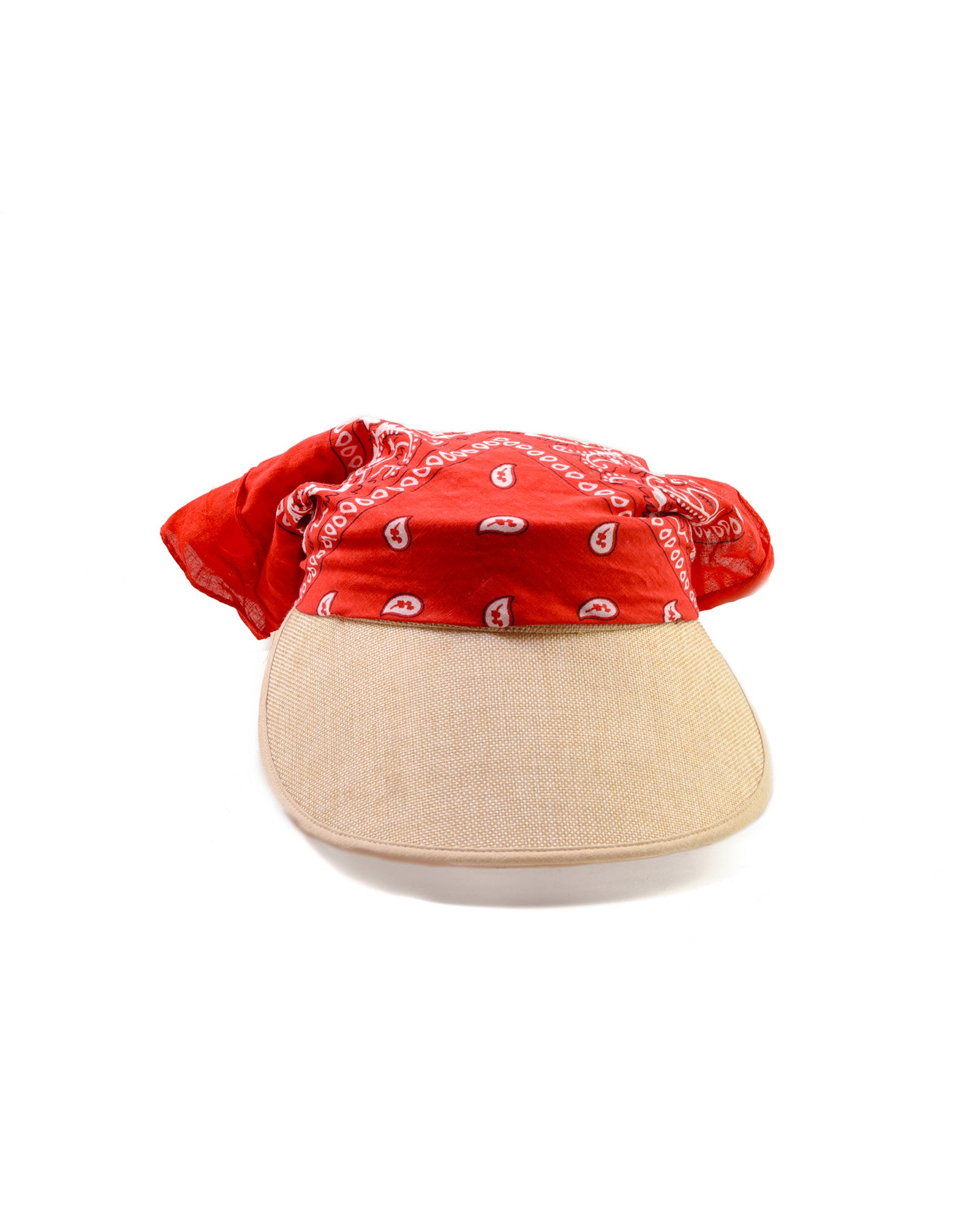 FallenBROKENstreet Bandit Visor – Red, natural visor with western bandana tie.
