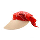 fallenbrokenstreet Red Bandana Visor, woven summer visor with attached bandana styling.
