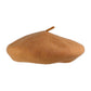 Mustard beret on a white background