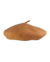 Mustard beret on a white background