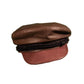 The Bowie Leather Hat by FallenBROKENstreet. Genuine suede hat with ornate rope front detail and copper-toned hardware. Light brown crown and tan brim with smooth leather trim.