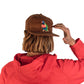 another back view FallenBROKENstreet Stash Cap – Brown Rainbow, corduroy hat with custom embroidery and flat brim.