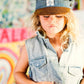 Kids Choo Choo Cap by FallenBROKENstreet, cotton hat with leather brim and cotton inner band.