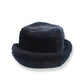 Black felt hat on a white background