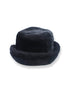 Black felt hat on a white background