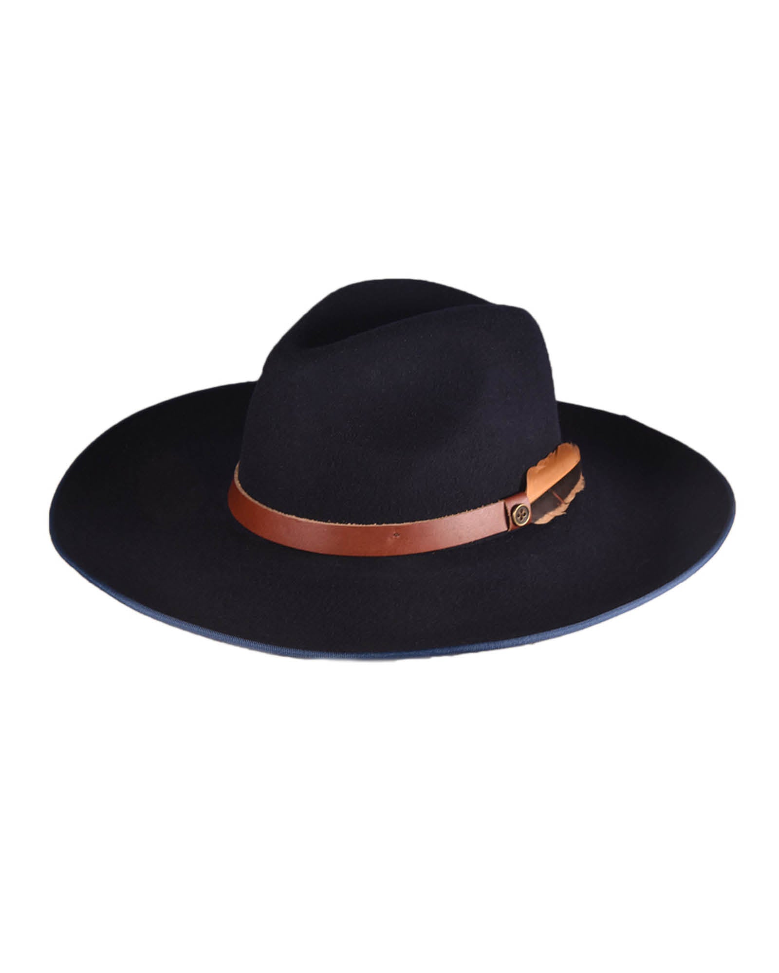 Wide brim black felt hat hotsell