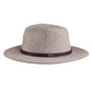The Dingo Felt Hat in Fawn by Fallenbrokenstreet, shown on white background. A premium 100% Australian wool felt fedora featuring a genuine leather band, cotton inner lining, and wide 70mm brim. Ideal for sun protection and timeless style.

