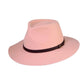 Dingo Felt Hat Peach, 100% Australian wool felt fedora with leather band and UPF 50+.