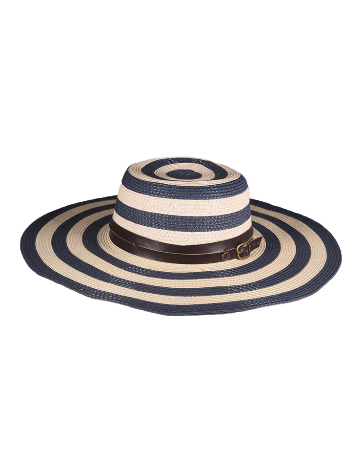 The Rolling Stone Straw Hat - Navy Stripe