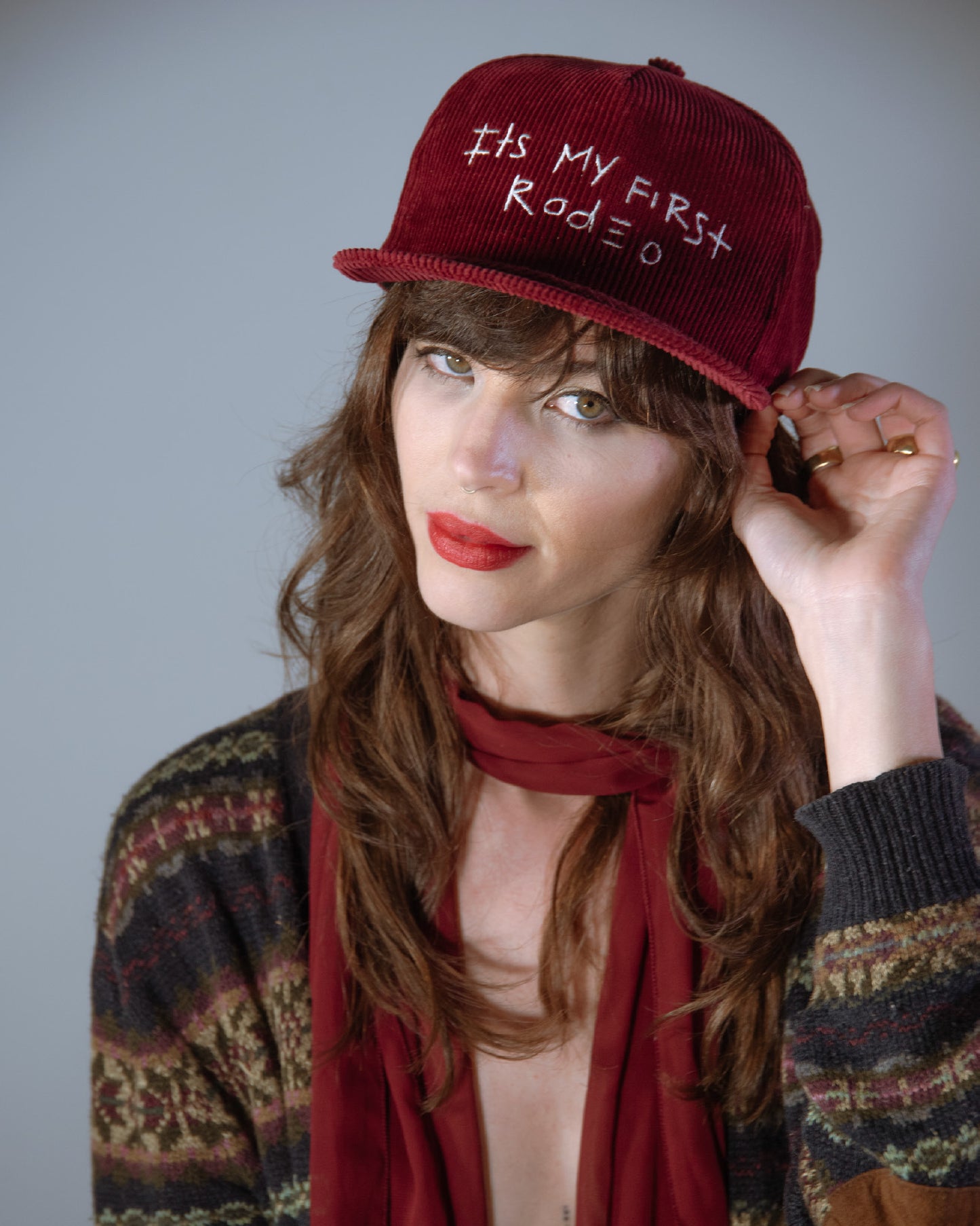 It’s My First Rodeo – Wine Corduroy Stash Cap - fallenBROKENstreet