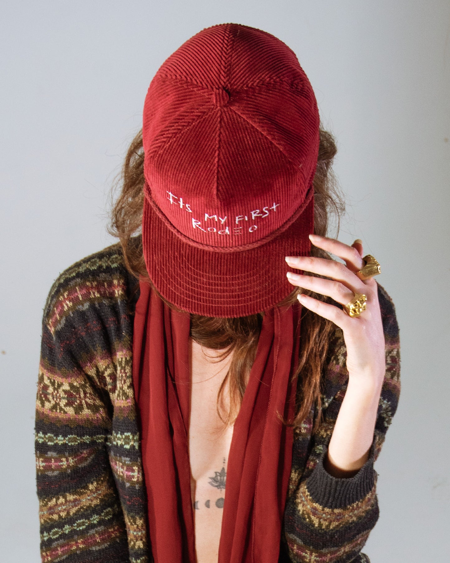 It’s My First Rodeo – Wine Corduroy Stash Cap - fallenBROKENstreet