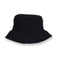 Black bucket hat on a white background