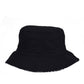 Back view of FlipSide Bucket Hat – Aztec Reversible, showing solid black side. Cotton canvas reversible hat with wide brim and breathable inner band. Versatile unisex bucket hat designed for summer adventures, travel, and sun protection.