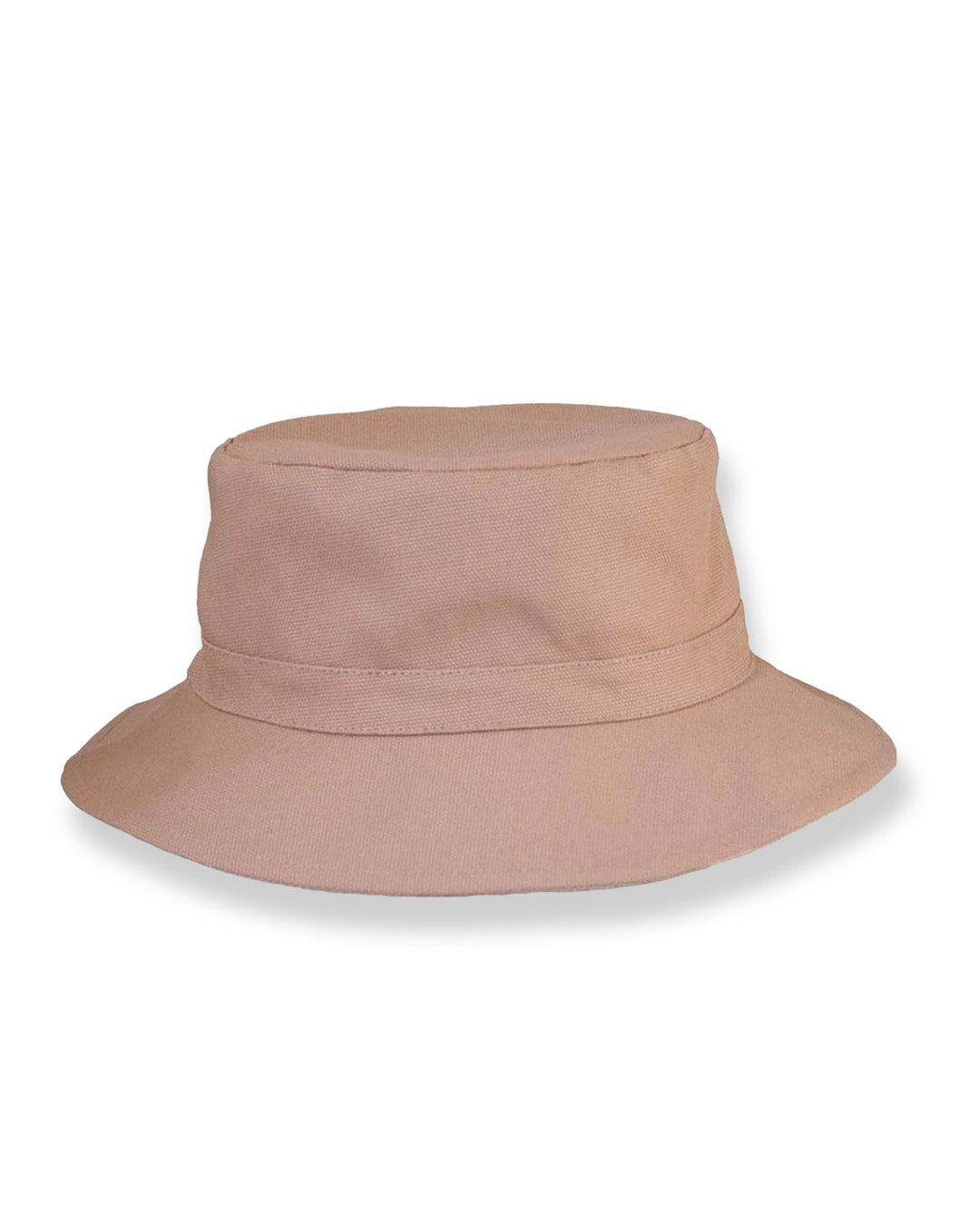 Beige bucket hat on a white background